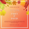 Autumn Wedding with Autumn Foliage Invitation Template Design