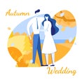 Autumn Wedding Cartoon Greeting Romantic Poster