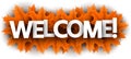 Autumn welcome sign with orange maple leaves Royalty Free Stock Photo