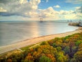 Autumn Westerplatte Peninsula In Port Gdansk, Poland From Above Royalty Free Stock Photo