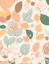 Autumn Whispers: Seamless Repeated Pattern of Floral Splendor