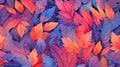 Autumn Whispers - Vivid Feather Illustration with Botanical Art