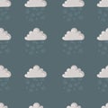 Autumn wind clouds seamless pattern