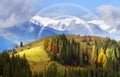 Autumn and winter in the mountains Royalty Free Stock Photo