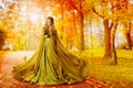 Autumn Woman, Fashion Model Outdoor Portrait, Girl Fall Dress Royalty Free Stock Photo