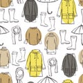 Autumn women`s clothes. Vector pattern