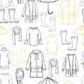 Autumn women`s clothes. Vector pattern