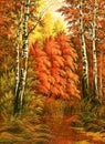 Autumn wood landscape