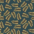 Autumn yellow fall withered leaves seamless pattern.