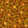 Autumn yellow maple leaf seamless pattern
