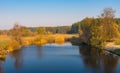 Autumnal afternoon on a Grun (right inflow of Psel) river in Poltavskaya oblast, Ukraine