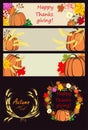 Autumnal banners and design elements with pumpkin Royalty Free Stock Photo