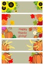 Autumnal banners for thanksgiving day Royalty Free Stock Photo