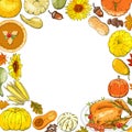 Autumnal card for thanksgiving or seasonal design