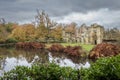 Autumnal colours and the large Oak tree at Scotney Castle in the UK