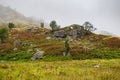 Autumnal Scottish landscape on an overcast day. Royalty Free Stock Photo