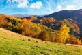 autumnal countryside of carpathian mountains Royalty Free Stock Photo