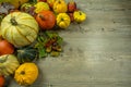 Autumnal decoration from various fruits Royalty Free Stock Photo