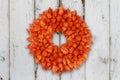 Autumnal Decoration Wreath with Physalis on grunge background Royalty Free Stock Photo