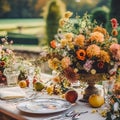 Autumnal dessert buffet table, event food catering for wedding, party and holiday celebration, cakes, sweets and desserts in Royalty Free Stock Photo