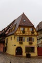 Autumnal detailed view of the French town of Bergheim in Alsace