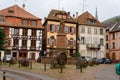 Autumnal detailed view of the French town of Ribeauville in Alsace