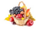 Autumnal fruit in basket