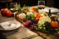 Autumnal Harvest: A Bountiful Table Setting with Seasonal Delights