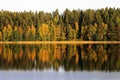 Autumnal Reflections on Rural Lake