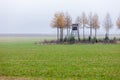 autumnal landscape with a high seat, Czech Republic