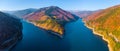 Autumnal landscape view of a mountain lake