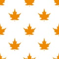 Autumnal Leaf Flat Icon Seamless Pattern