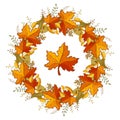 Autumnal leaves wreath