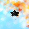 Autumnal maple leaf made of triangles. EPS 10