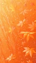 Autumnal orange banner with softly blurred maple leaves ideal for seasonal background design.