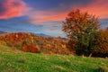 Autumnal rural landscape at dusk Royalty Free Stock Photo