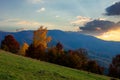 autumnal rural landscape at dusk Royalty Free Stock Photo