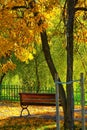 Autumnal scene in Morarilor Park in Bucharest Royalty Free Stock Photo