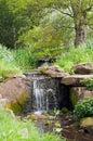 Autumn trees and waterfall around the Forest of Dean in the English countryside of