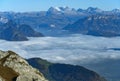 Autumnal sea of fog over Lake Lucerne Royalty Free Stock Photo