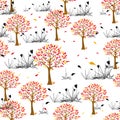 Autumnal seamless pattern