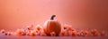 Autumnal Splendor: Halloween Pumpkin Adorned with Elegant Rose Straw Flowers AI generated Royalty Free Stock Photo