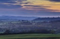 Autumnal Sunrise Sky over British Countryside Royalty Free Stock Photo