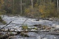 Autumnal surging river Royalty Free Stock Photo