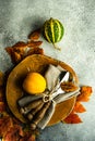 Autumnal table setting Royalty Free Stock Photo