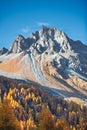 Autumnal vertical mountain landscape