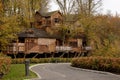 Autumnal View of Alnwick Garden treehouse