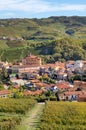 Autumnal view on Barolo. Piedmont, Italy. Royalty Free Stock Photo