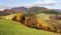 Autumnal view of strazov mount in strazovske vrchy Royalty Free Stock Photo