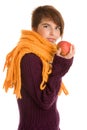 Woman with apple Royalty Free Stock Photo